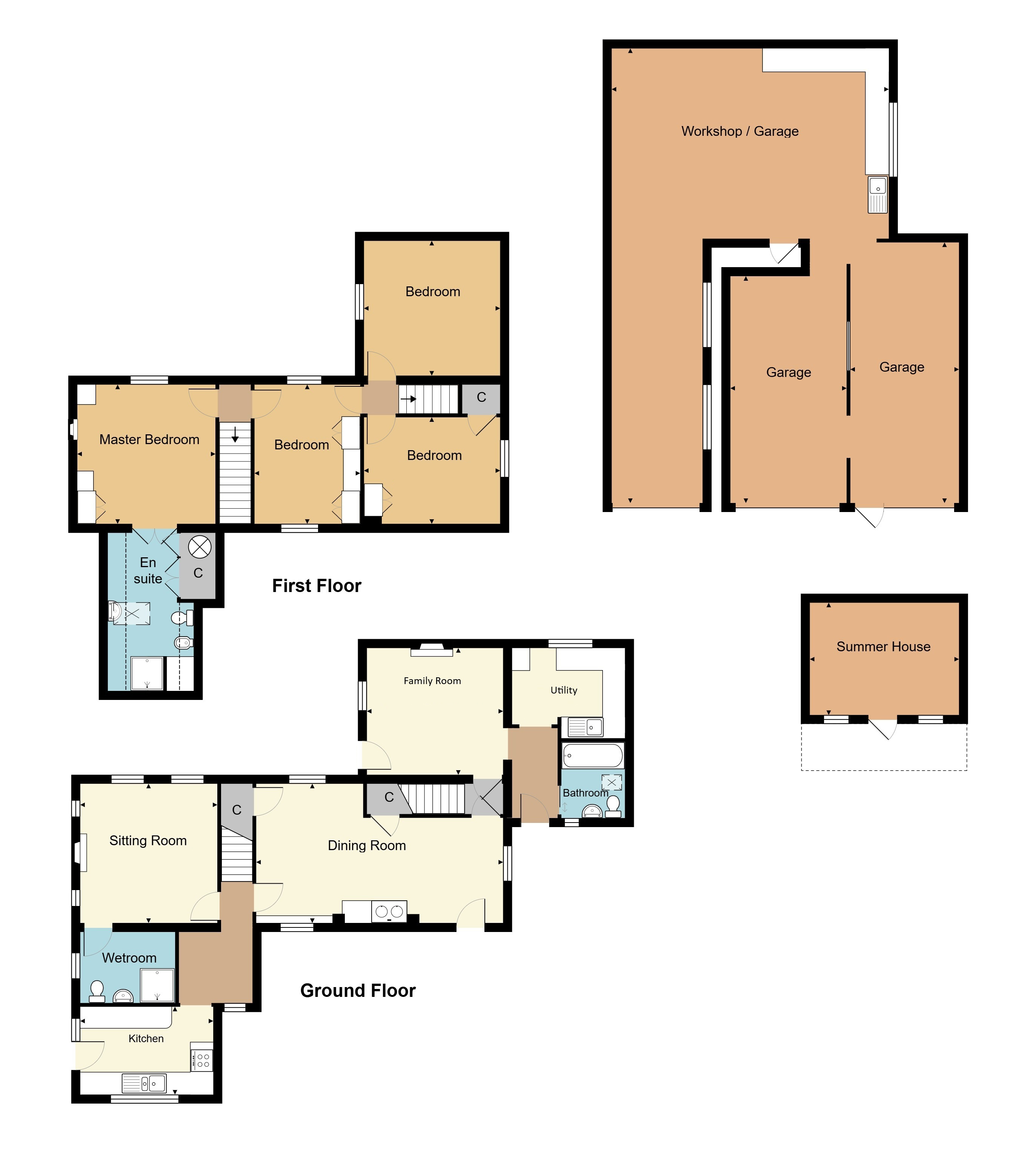 Lot: 135 - DETACHED COTTAGE FOR REFURBISHMENT ON 1.23 ACRES OF GROUNDS - Floorplan